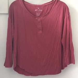 American eagle red flowy shirt. Size small.